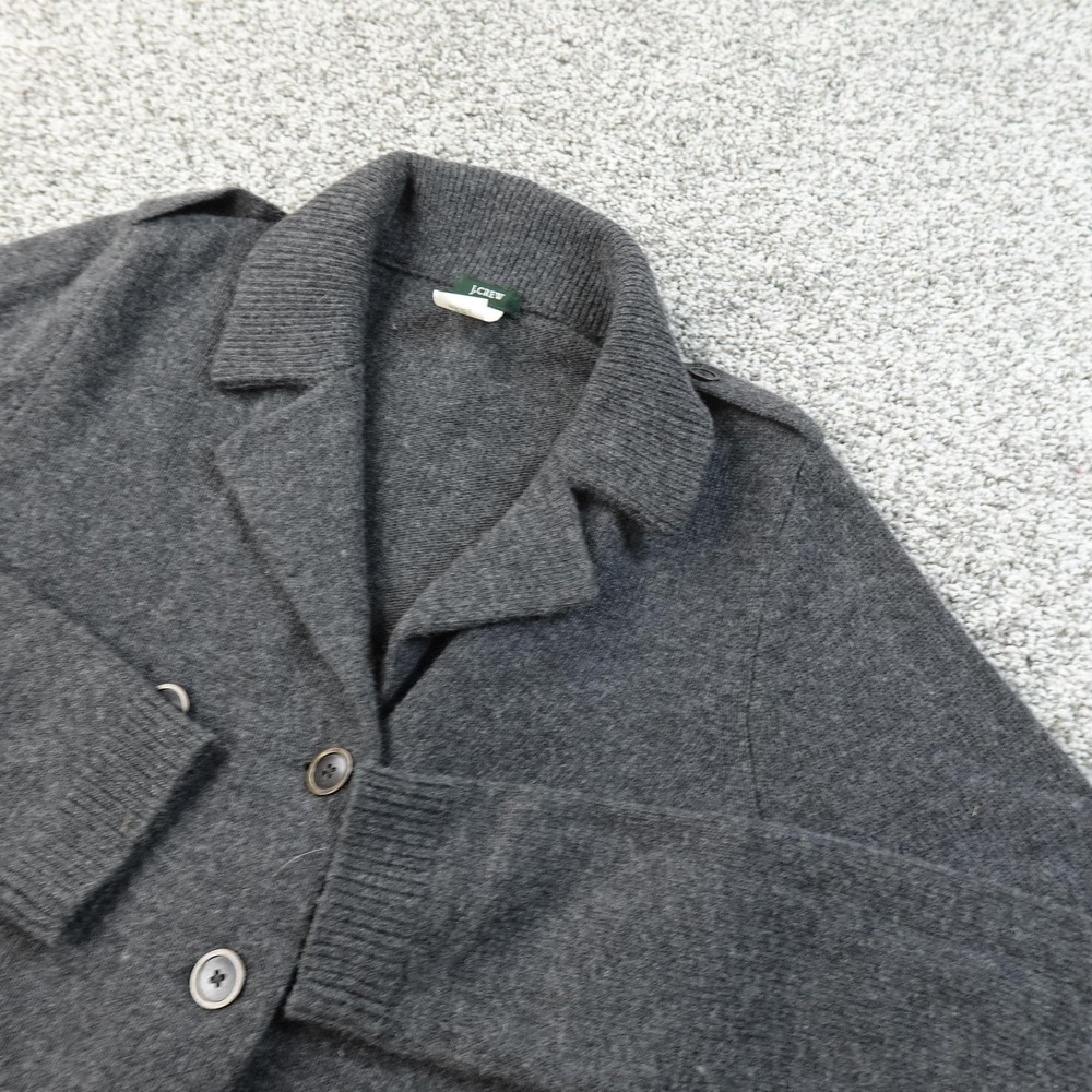 J Crew‎ Sweater Womens XS Gray Wool Cashmere Button Cardigan Blazer Jacket Cozy